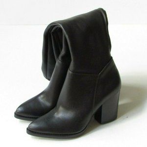 Marc Fisher LTD Anata Knee-High Black Leather Block Heel Boot SZ 8